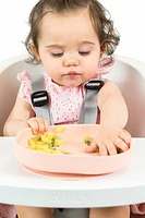 Assiette silicone ventouse rose clair