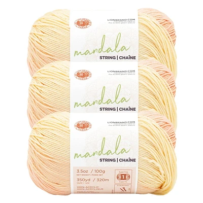 Fil Lion Brand Mandala® String Fil #1 Superfin/Doigté Yarn 100g/320m 3 Pelotes