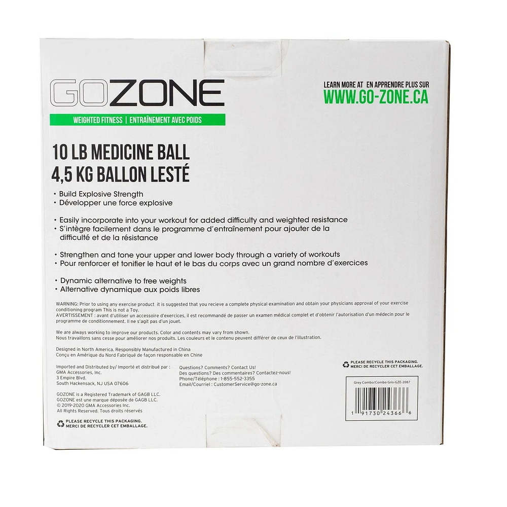 GoZone Medicine Ball, Textured grip