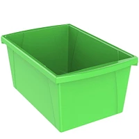 Storex 5.5 Gallon (21L) Classroom Storage Bin, Green, 6-Pack