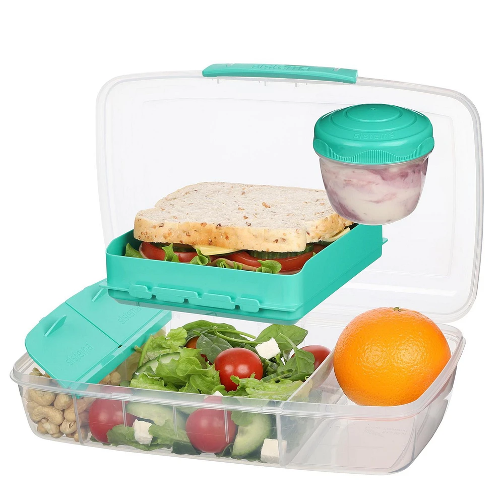 Sistema To Go Bento Lunch Box Food Storage Container, 1.76L, Colours may vary.