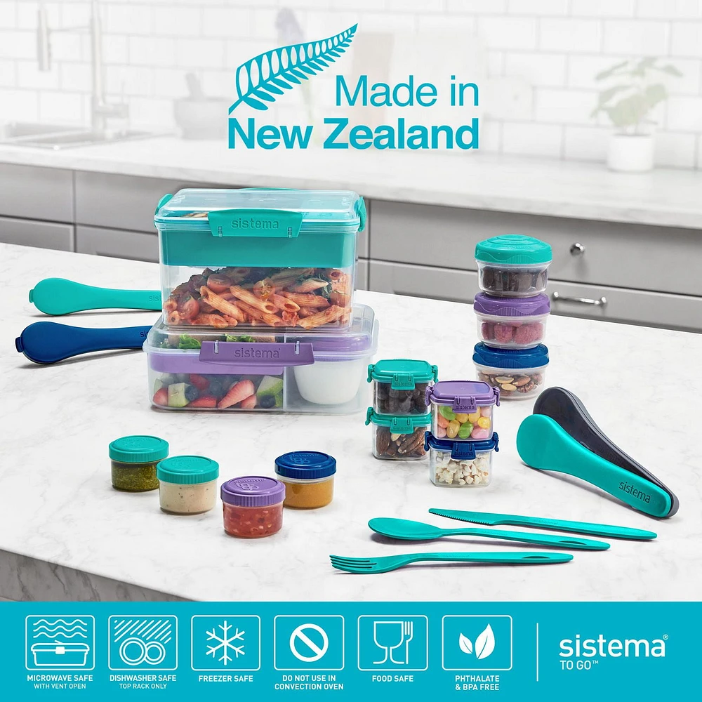 Sistema To Go Bento Lunch Box Food Storage Container, 1.76L, Colours may vary.