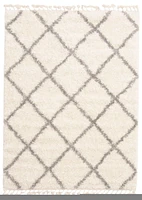 ECARPET Super Soft for Living Room & Bedroom Grammercy Diamond Cream Shag