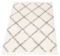 ECARPET Super Soft for Living Room & Bedroom Grammercy Diamond Cream Shag