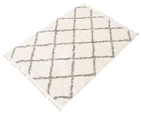 ECARPET Super Soft for Living Room & Bedroom Grammercy Diamond Cream Shag