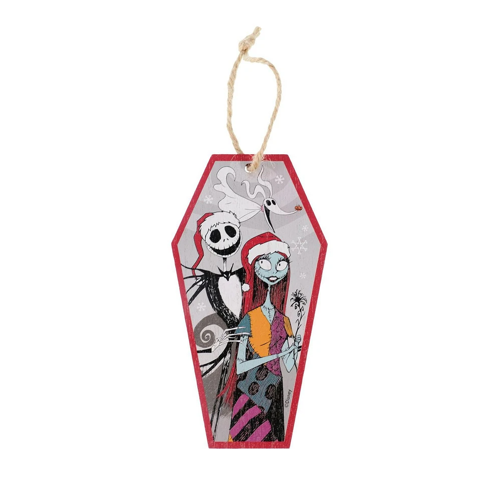 The Nightmare Before Christmas Jack and Sally Wooden Coffin Shaped Wall Hanging Decoration by Ruz