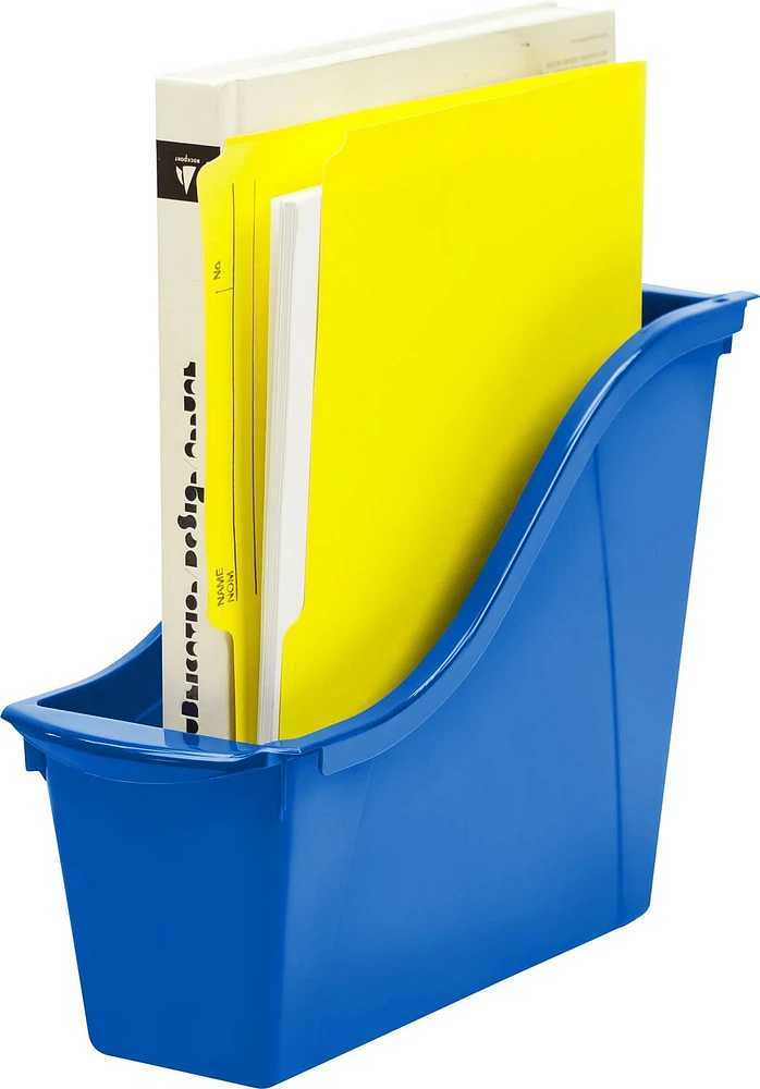 Storex Small Book Bin, Blue, 6-Pack