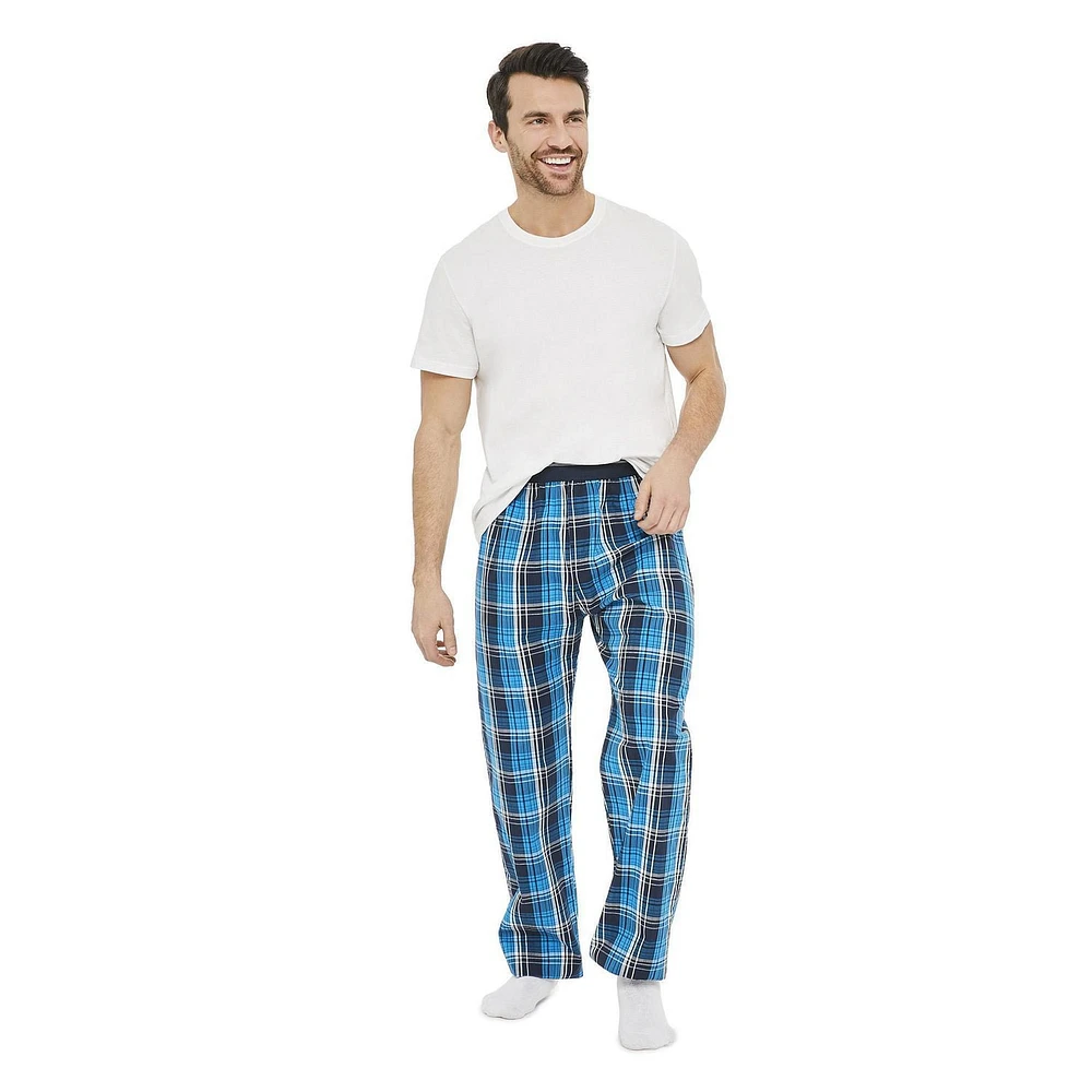 Pantalon de nuit en popeline George pour hommes Tailles P-2XL