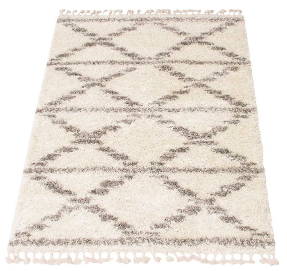 ECARPET Super Soft for Living Room & Bedroom Grammercy Liv Cream Shag