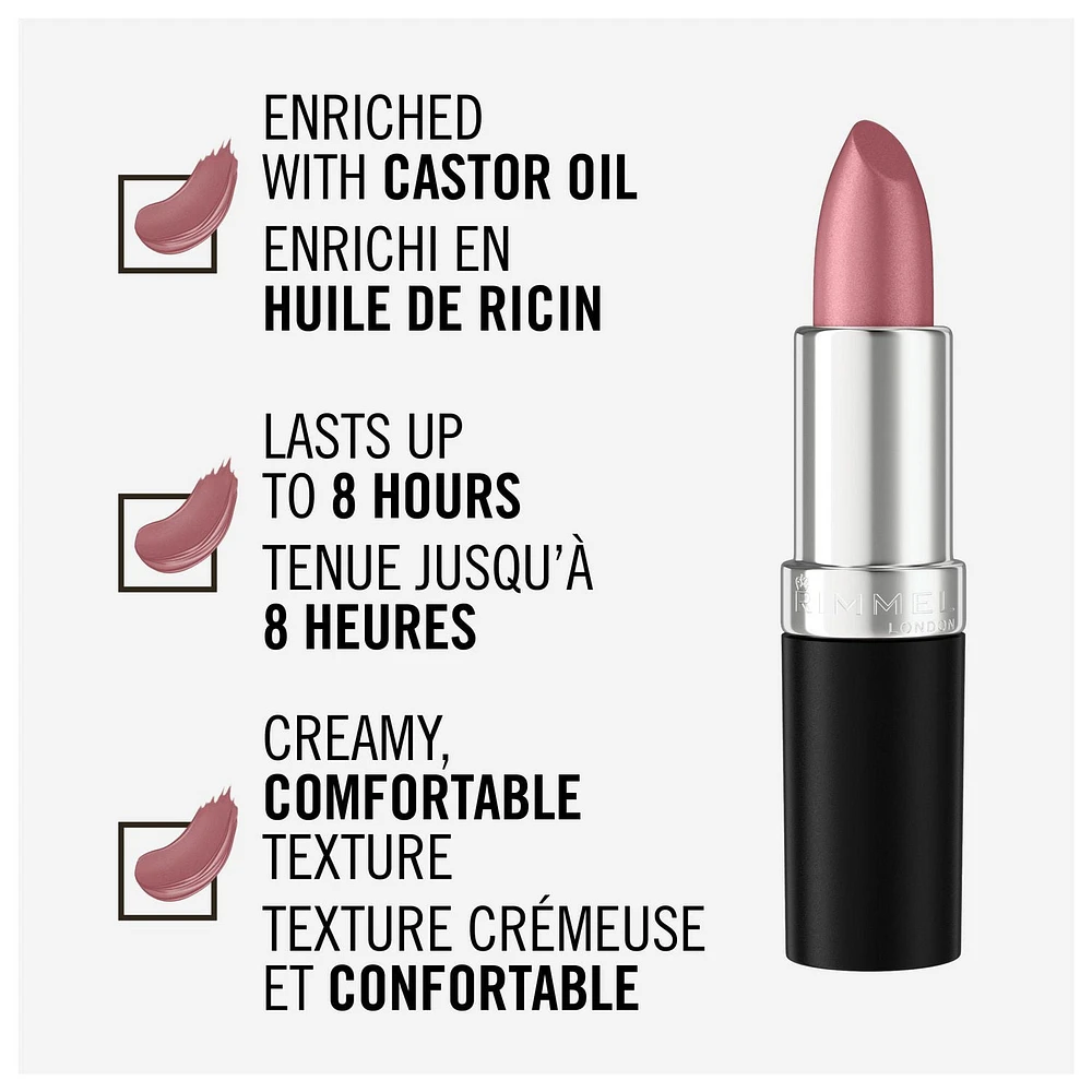 Rimmel London Rouge à lèvres Lasting Finish, couleur ultra impactante, longue tenue jusqu'à 8 heures, texture crémeuse et lisse