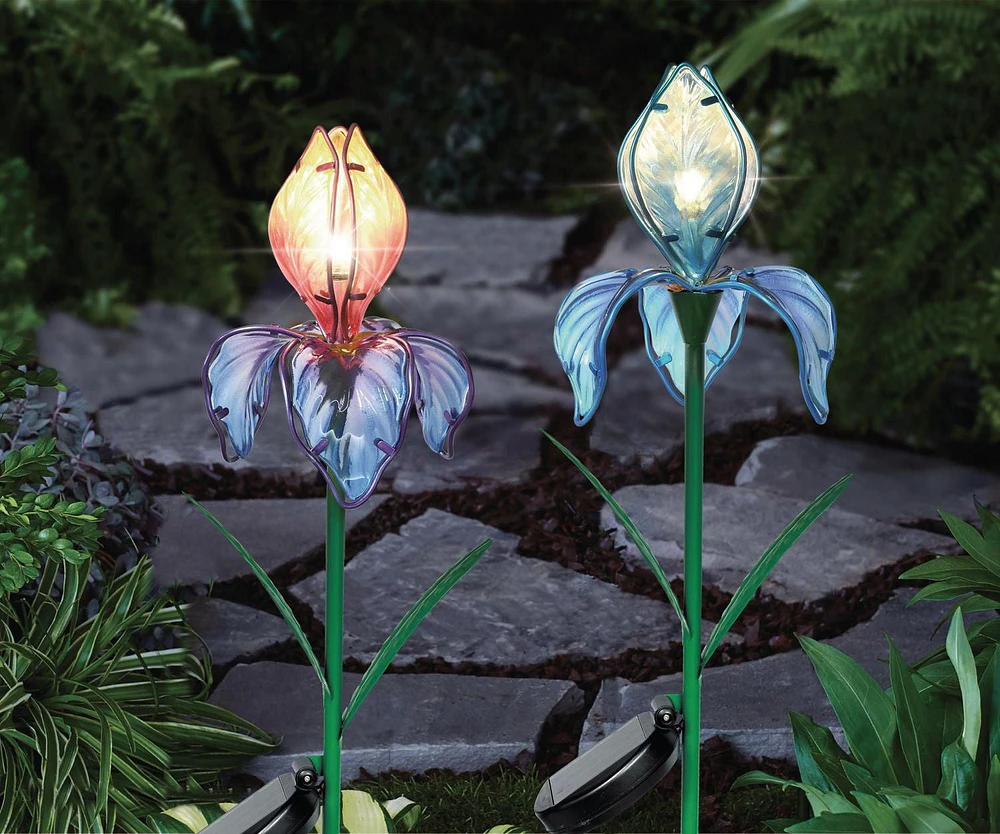 Hometrends Solar Flower Garden Stake Outdoor Lighting LED