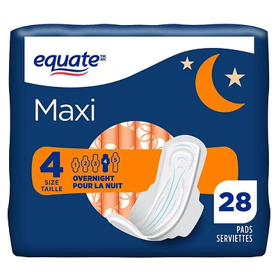 Serviettes d'absorption de nuit maxi d'Equate
