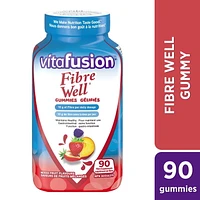 Supplément de fibres gelifiés Fibre Well de Vitafusion pour adultes 90 gelifiés, saveur naturelle