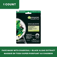 Garnier Super Purifying Charcoal Sheet Mask with Algae Extract, 32 GR, 32  GR