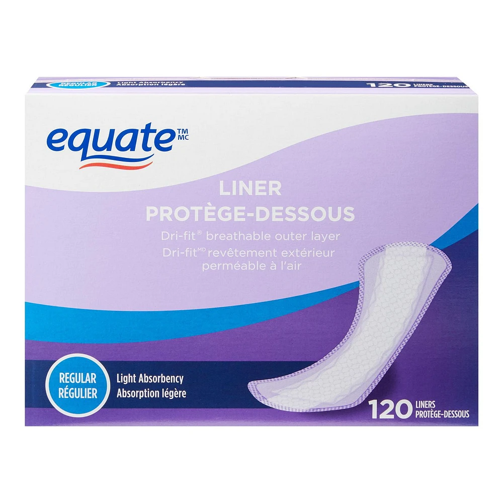 Protège-dessous quotidiens d'Equate 120 serviettes, régulières