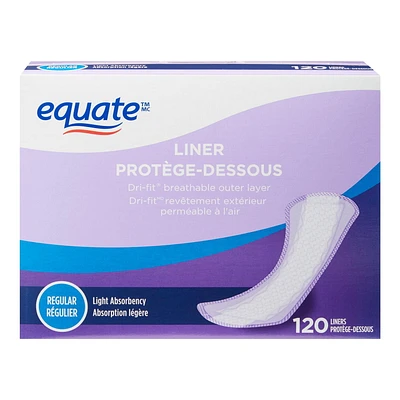 Protège-dessous quotidiens d'Equate 120 serviettes, régulières
