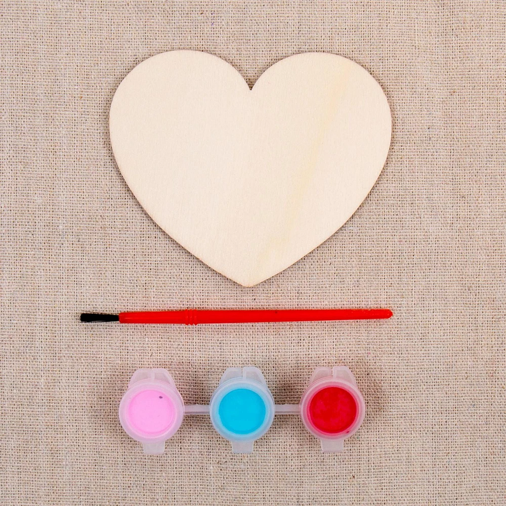 Wooden Heart Painting Kit by Horizon Group USA