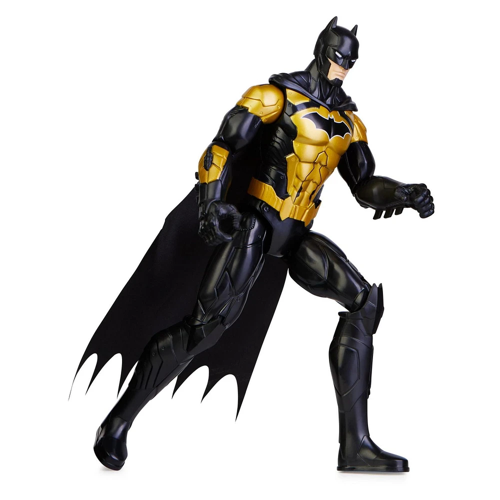 Batman, Figurine articulée Attack Tech Batman de 30 cm (costume noir), Jouets pour garçons et filles à partir de 3 ans