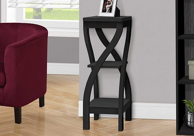 Monarch Specialties Accent Table, Side, End, Plant Stand, Square, Living Room, Bedroom, Laminate, Black, Transitional