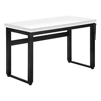 Monarch Specialties Computer Desk, Home Office, Standing, Adjustable, 48"l, Work, Laptop, Metal, Laminate, White, Black, Contemporary, Modern