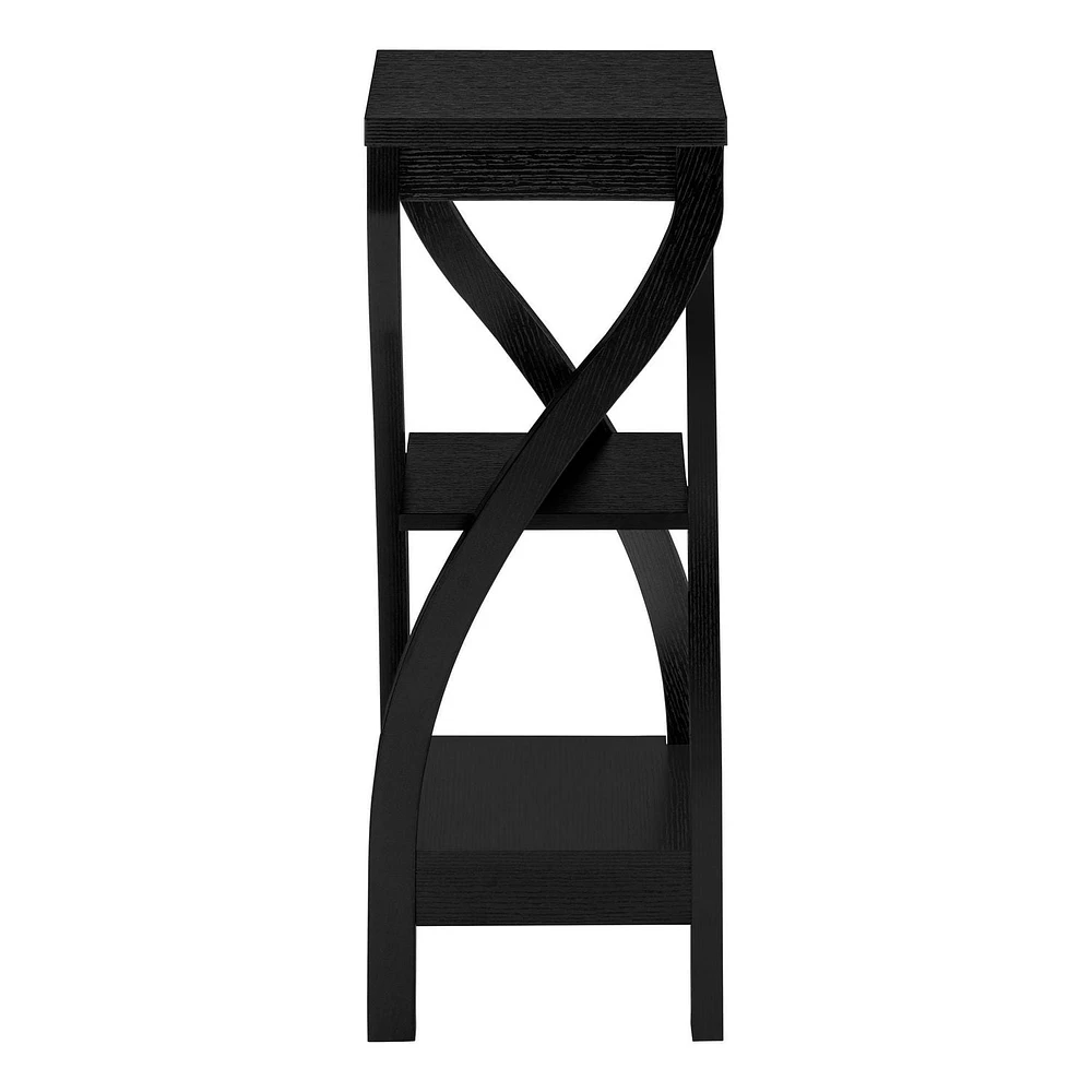 Monarch Specialties Accent Table, Side, End, Plant Stand, Square, Living Room, Bedroom, Laminate, Black, Transitional