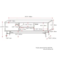 CorLiving Aurora Duotone TV Bench with Splayed Legs for TVs up to 80"