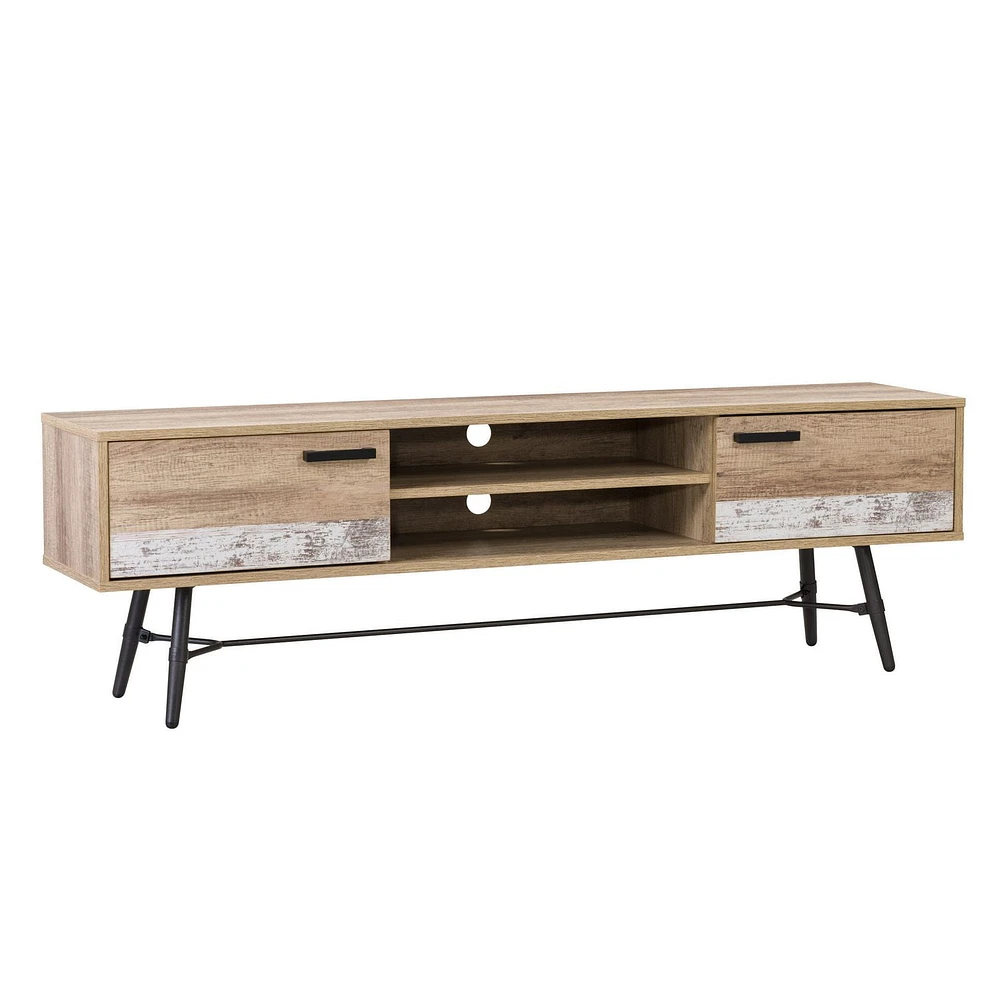 CorLiving Aurora Duotone TV Bench with Splayed Legs for TVs up to 80"