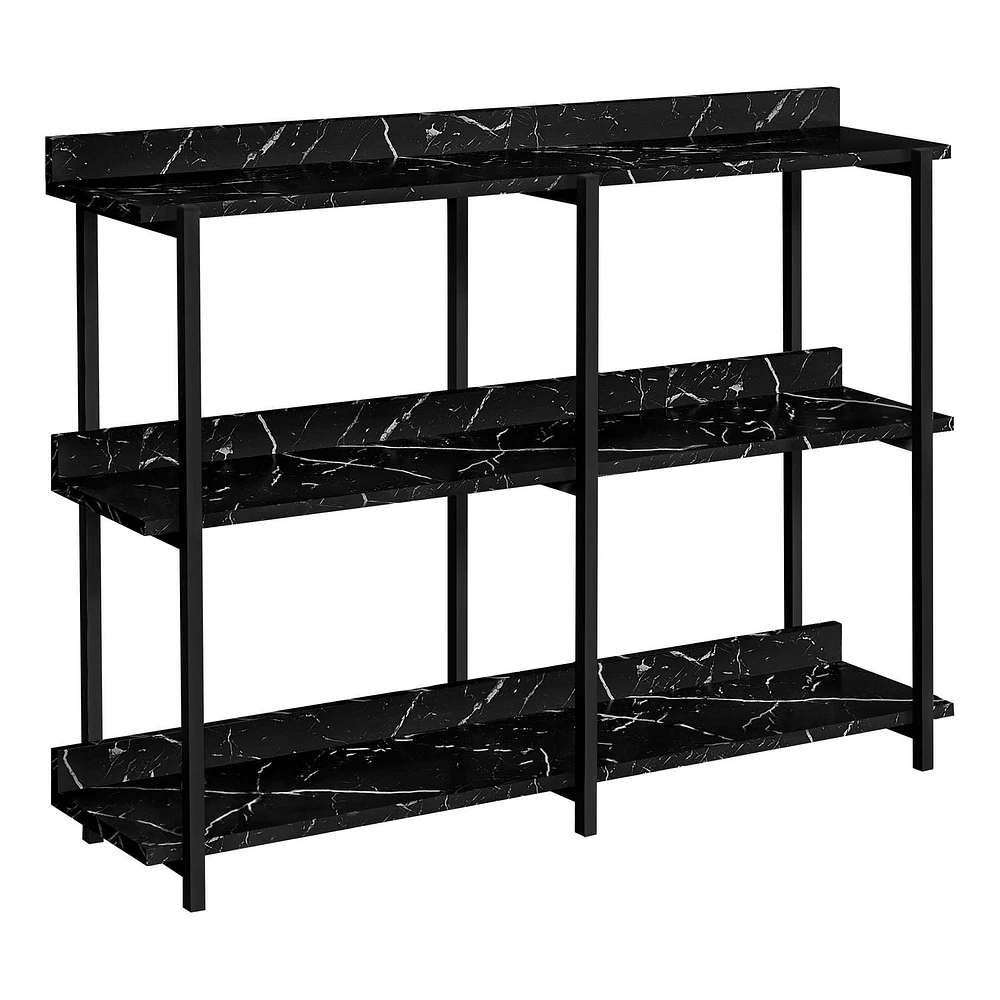 Monarch Specialties Accent Table, Console, Entryway, Narrow, Sofa, Living Room, Bedroom, Metal, Laminate, Black Marble Look, Contemporary, Modern