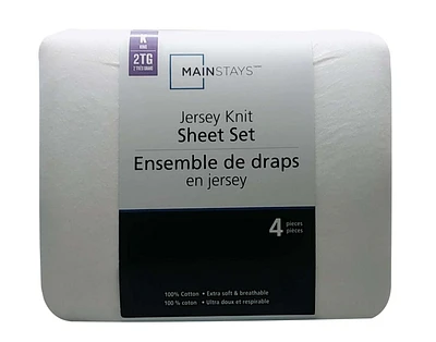 Ens. de draps en jersey Mainstays pour 4 pièces