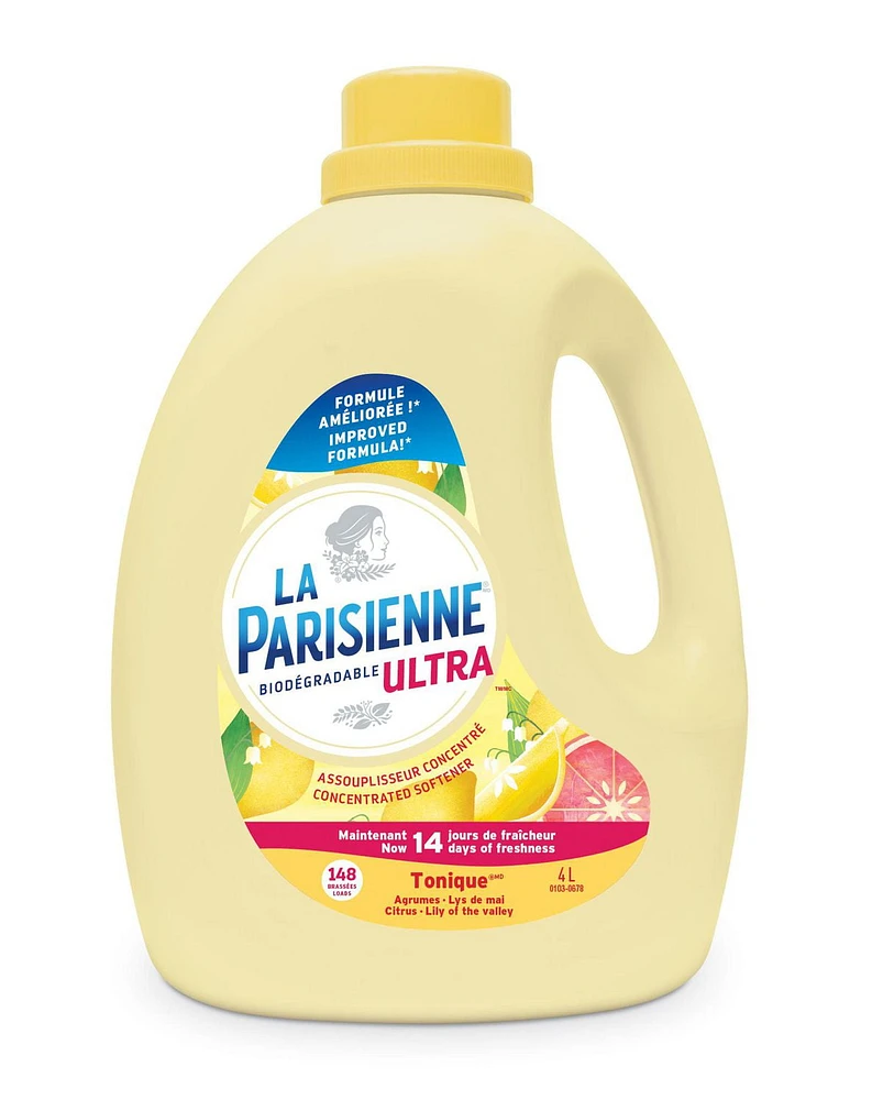 La Parisienne Ultra Fabric Softener TONIQUE 4L 148 Wash Loads, LP ULTRA FS 4L TONIQUE 148 WL