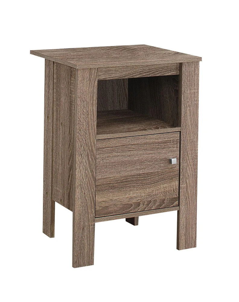 Monarch Specialties Accent Table, Side, End, Nightstand, Lamp, Storage, Living Room, Bedroom, Brown Laminate, Transitional