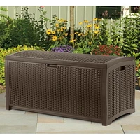 Suncast - 73 Gal. Resin Wicker Deck Box - Java