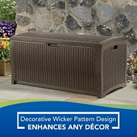 Suncast - 73 Gal. Resin Wicker Deck Box - Java