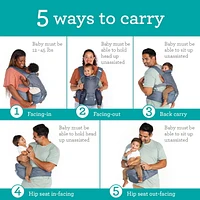 Hip Rider Plus 5-in-1 Hip Seat Carrier, 5-in-1 carrier for maximum flexibility