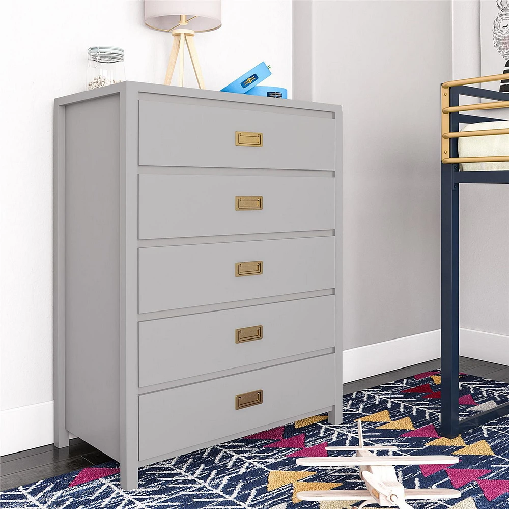 Little Seeds Monarch Hill Haven 5 Drawer Dove Grey Kids’ Dresser