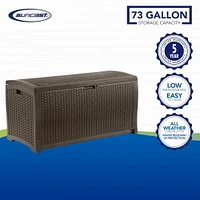 Suncast - 73 Gal. Resin Wicker Deck Box - Java