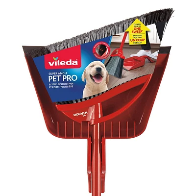 Balai Super Angle Pet Pro - Ensemble Balai & Porte-Poussière de Vileda Élimine 3x plus de poils