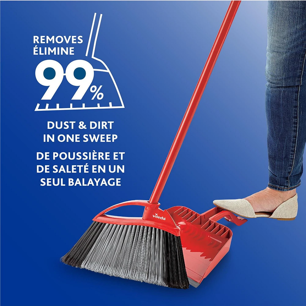 Balai Super Angle Pet Pro - Ensemble Balai & Porte-Poussière de Vileda Élimine 3x plus de poils