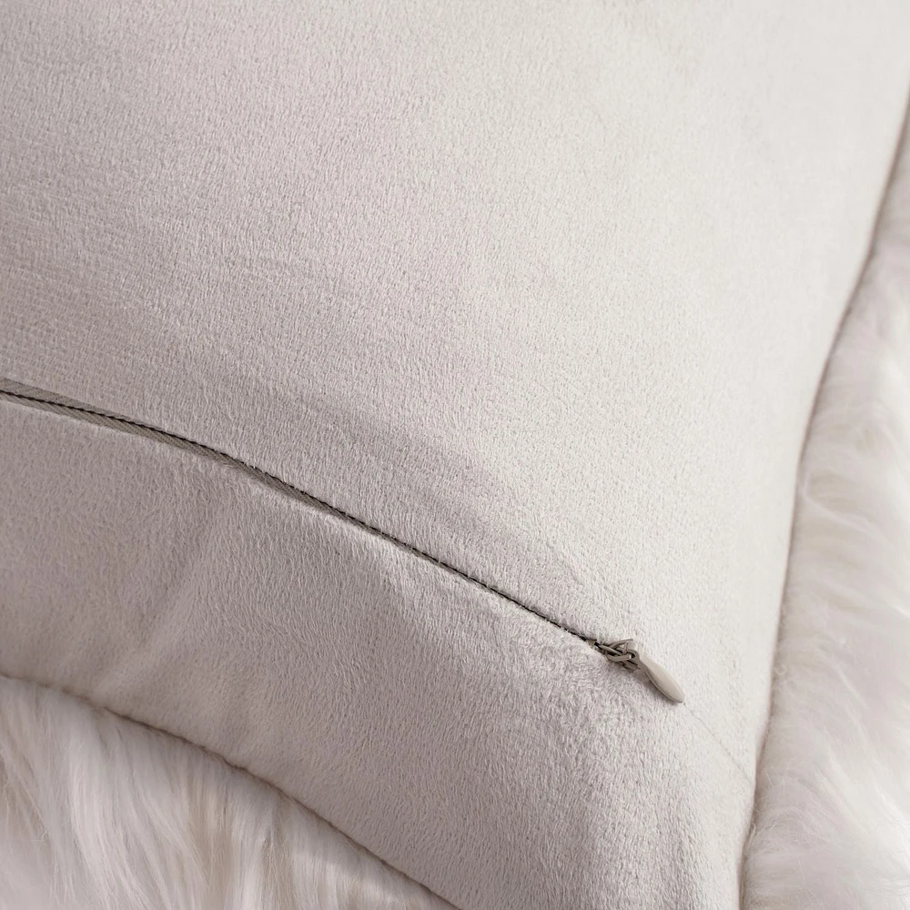 Faux Fur White Cushion Cover (no insert included)