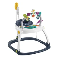 Fisher-Price Baby Bouncer Activity Center Jumperoo SpaceSaver with Lights & Sounds, Astro Kitty, Ages 0-12M