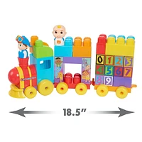 CoComelon Stacking Train, 40 Piece Large Building Block Set Includes JJ and TomTom Figures, Color and Number Recognition, CoComelon Stacking Train