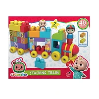 CoComelon Stacking Train, 40 Piece Large Building Block Set Includes JJ and TomTom Figures, Color and Number Recognition, CoComelon Stacking Train