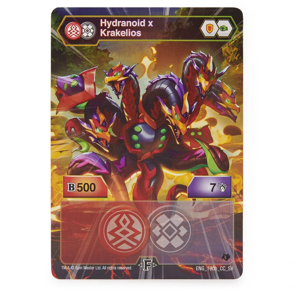 Bakugan, Fused Hydranoid x Krakelios, 2-inch Tall Armored Alliance Collectible Action Figure and Trading Card