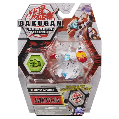 Bakugan, Fused Cloptor x Apollyon, 2-inch Tall Armored Alliance Collectible Action Figure and Trading Card