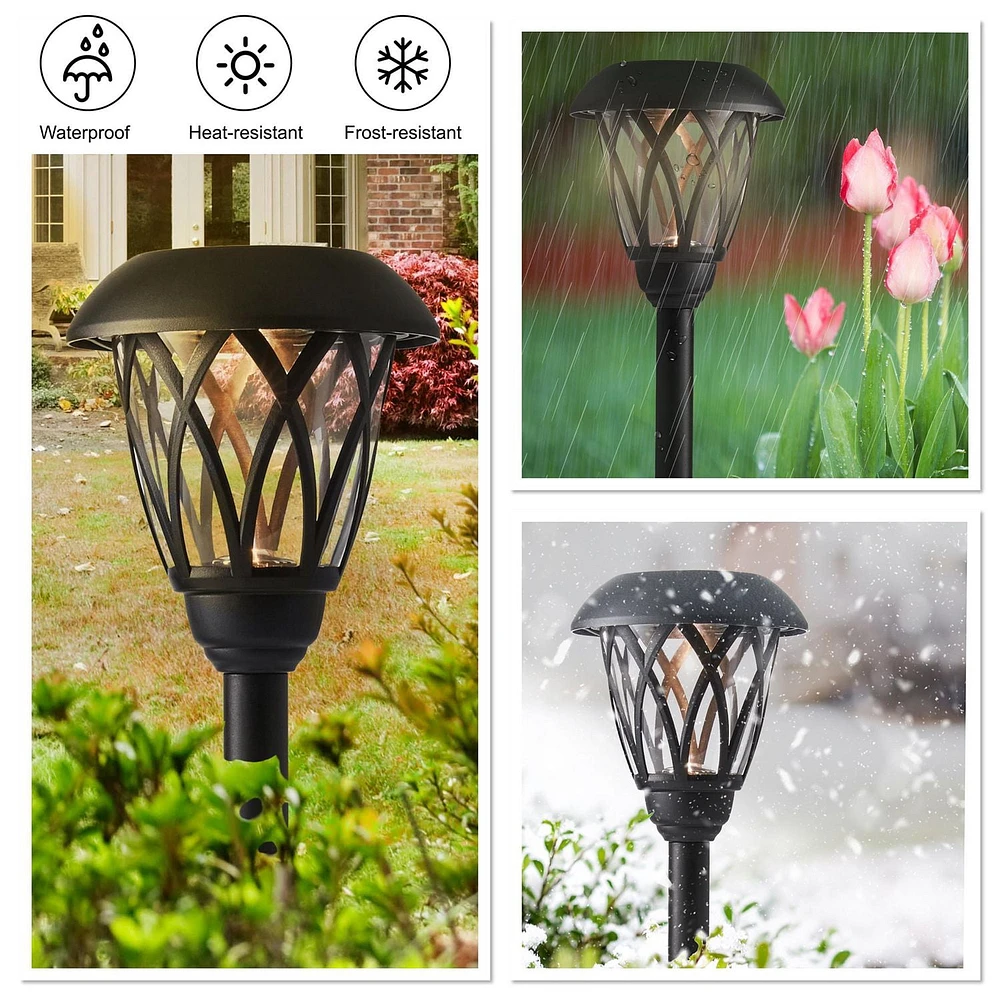 Mainstays 8 Lumen Solar Outdoor Lattice Pathway Lights, Black (6-Pack)