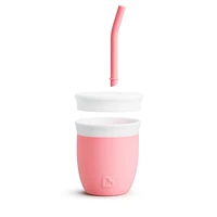 Munchkin C’est Silicone! Open Training Cup with Straw for Babies and Toddlers 6 months+, 4 Ounce, A taste of that bottle-free life!