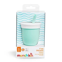 Munchkin C’est Silicone! Open Training Cup with Straw for Babies and Toddlers 6 months+, 4 Ounce, A taste of that bottle-free life!