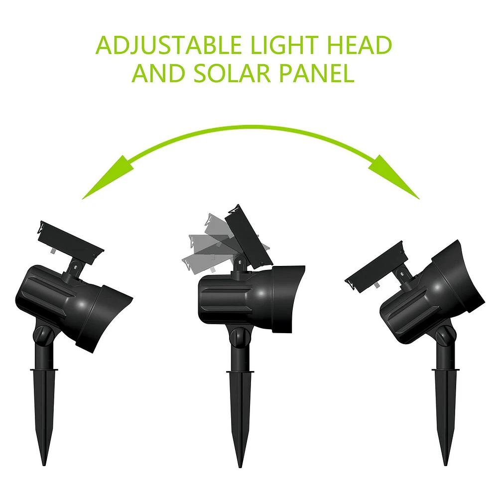 Mainstays 20 Lumen Solar Outdoor Landscape Spotlights, Black (1-Pack), MS 1PK 20L SOLAR SPOTLIGHT