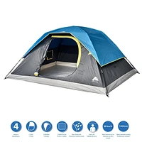 Ozark Trail - 4 Person Dome Tent, 9ft L x7ft W x50in H, blue