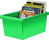 Storex 5.5 Gallon (21L) Classroom Storage Bin, Green, 6-Pack